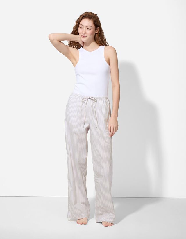 Pizsamaalsó - Csíkos - bézs