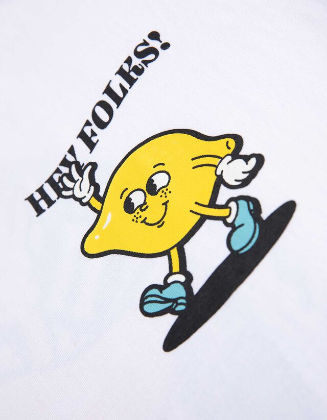 Póló - Hátul nyomtatott minta - feher