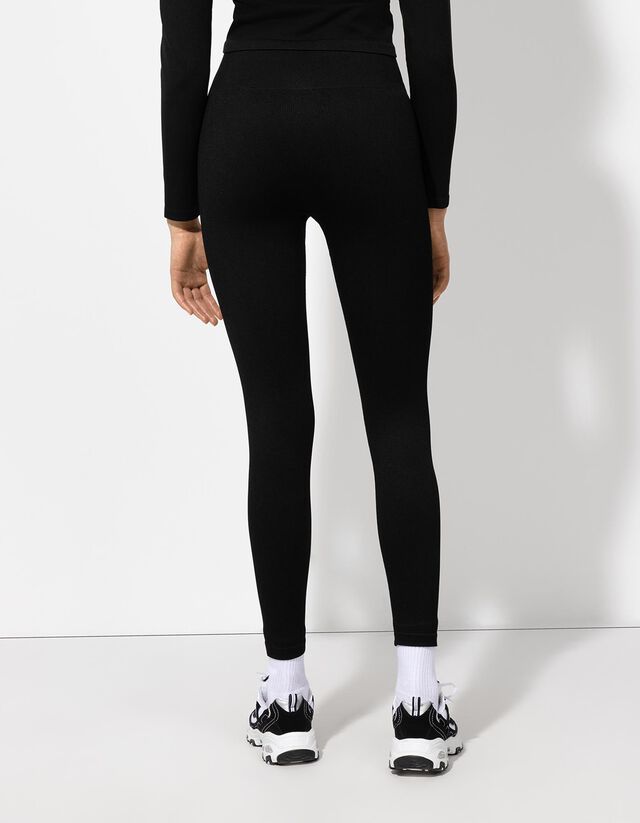 Legging - Bordázott - fekete