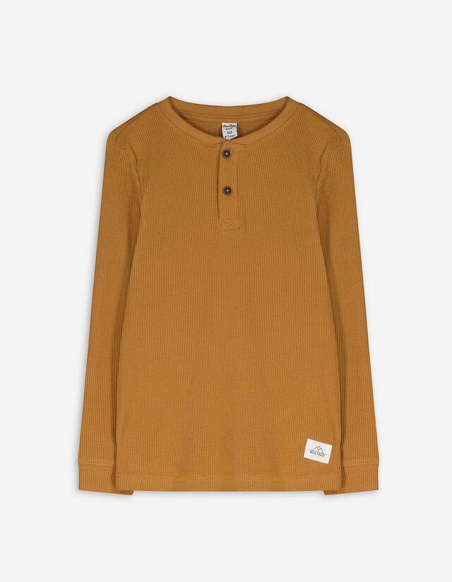 Hosszú ujjú felső - Henley nyakkivágás - sotetkek