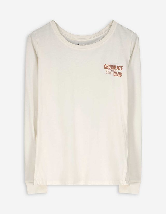 Hosszú ujjú ingből és nadrágból álló pizsama szett - feher