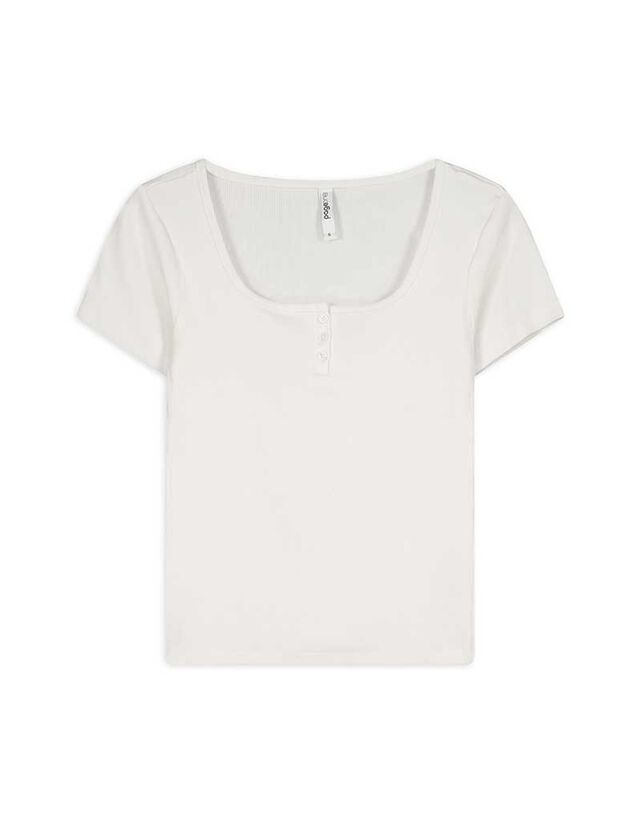 Póló - Bordázott - fekete