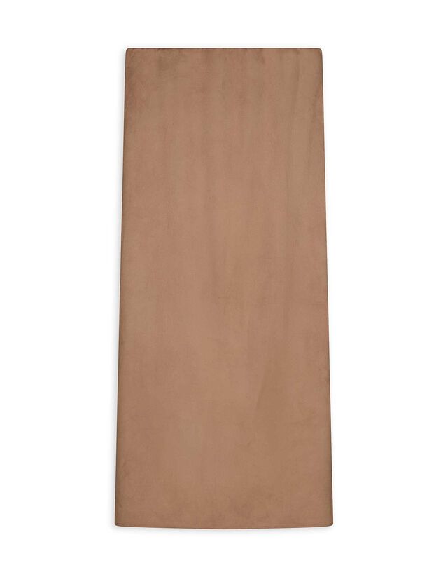 Térdig érő szoknya - Velúr utánzat - barna