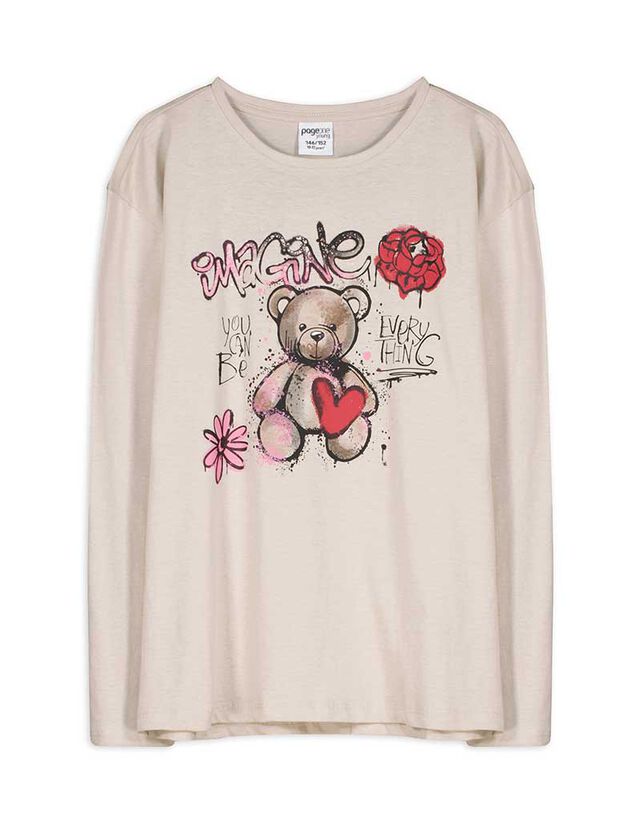 Hosszú ujjú felső - Elülső nyomtatás - pink