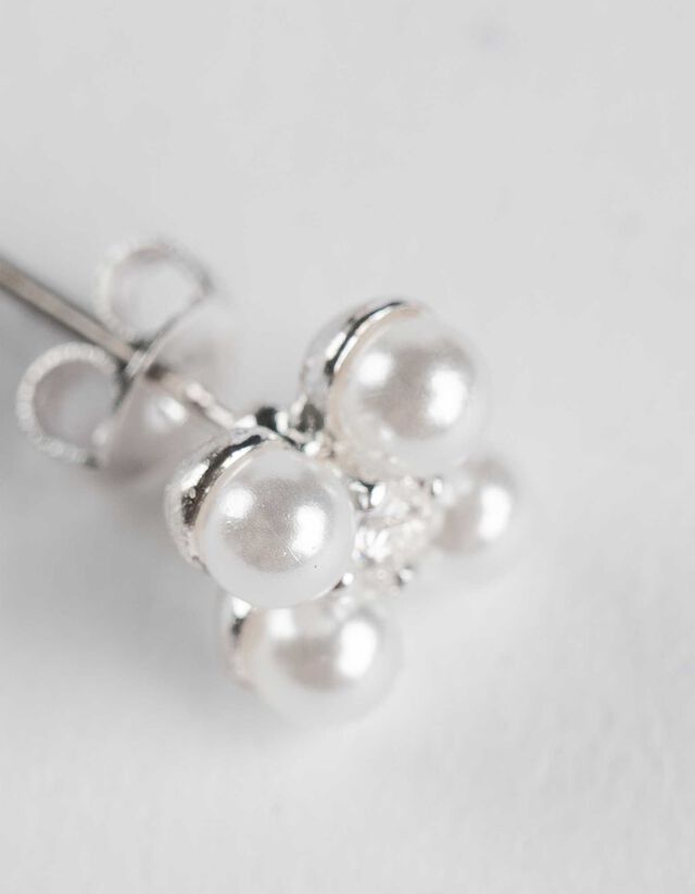 fülbevaló - Gyöngyökkel díszítve - feher