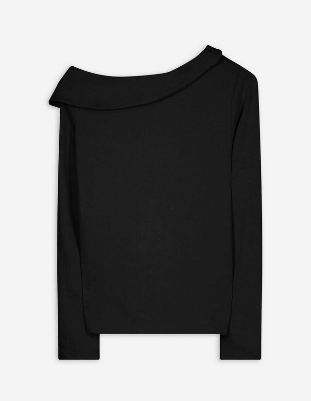 Hosszú ujjú felső - Nyitott vállú - sötétbarna