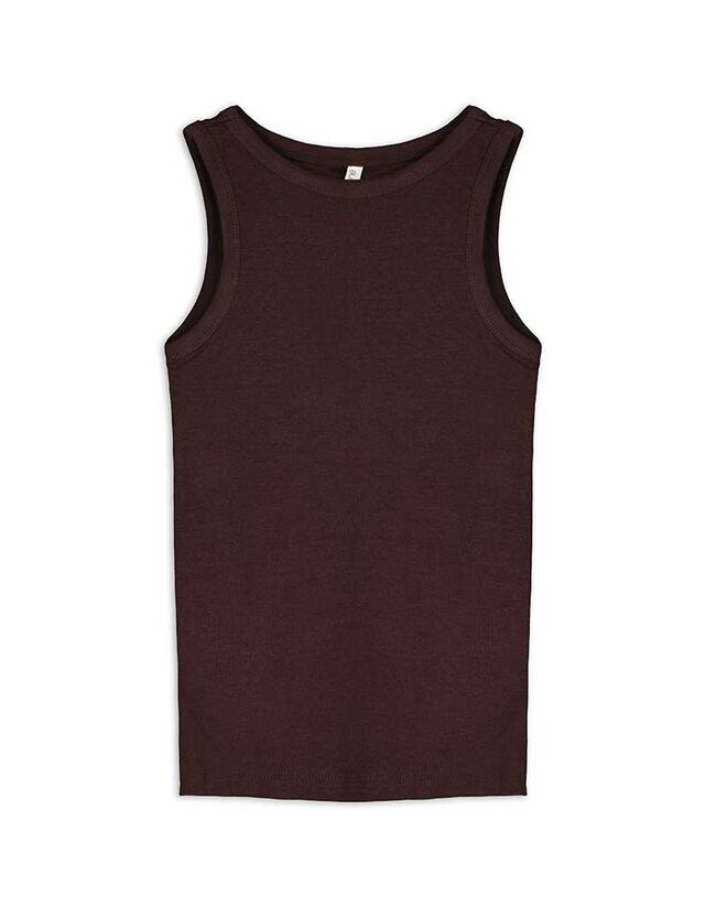 Ujjatlan felső - Bordázott - sötétbarna