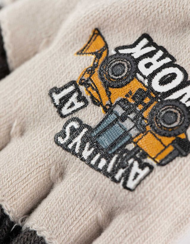 Kesztyű - Nyomott minta - sötétszürke