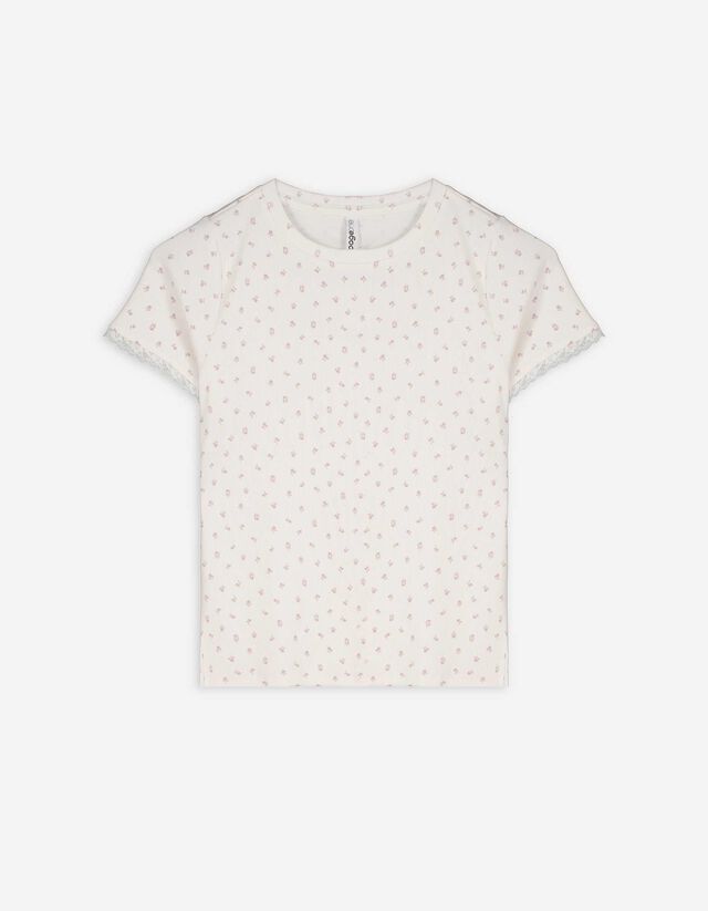 Póló - Virágmintás - feher