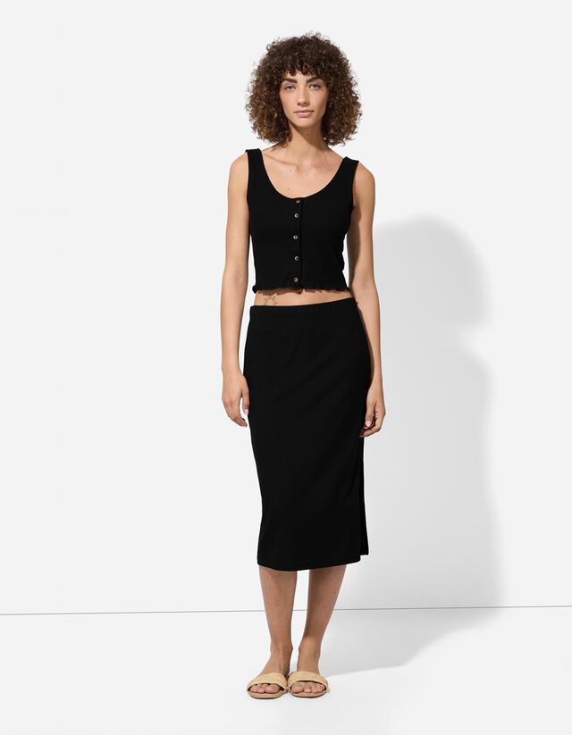 Ujjatlan felső - Viszkózkeverék - mélyvörös