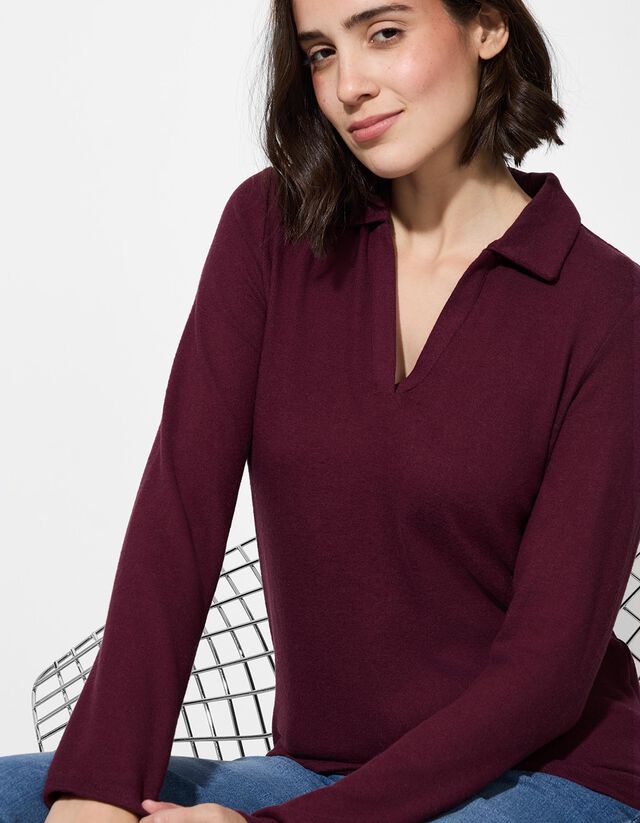 Hosszú ujjú póló - Póló gallér - feher