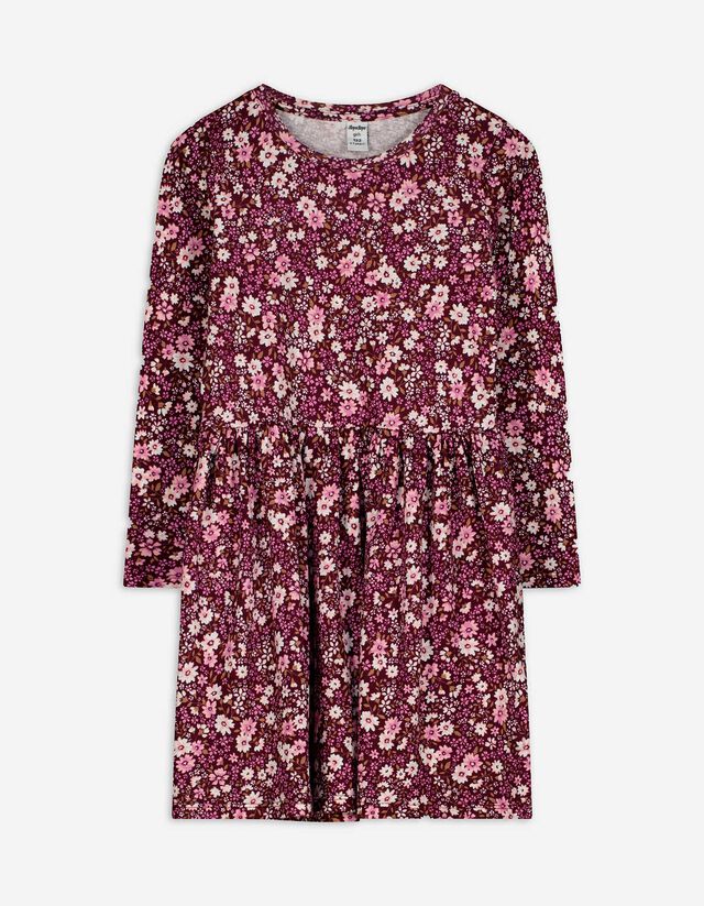 Ruha - Elszórt nyomott minta - mélyvörös