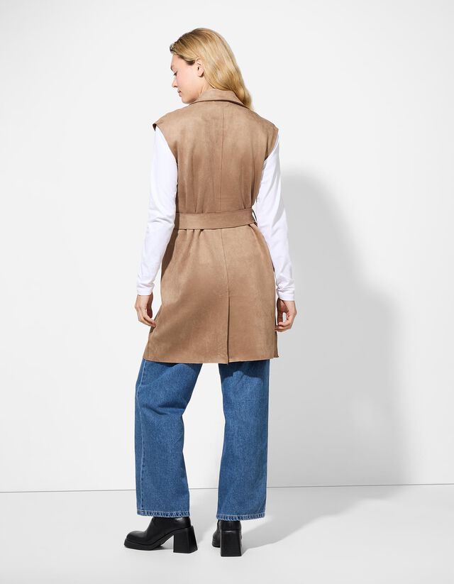 Mellény - Velúr utánzat - sötétbarna