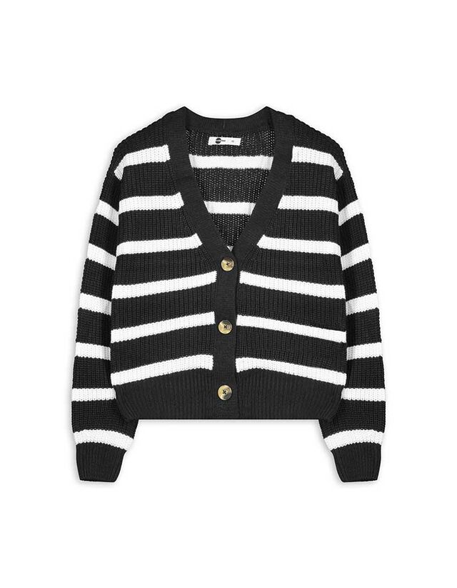 Kötött kardigán - Gombolópántos - sötétszürke