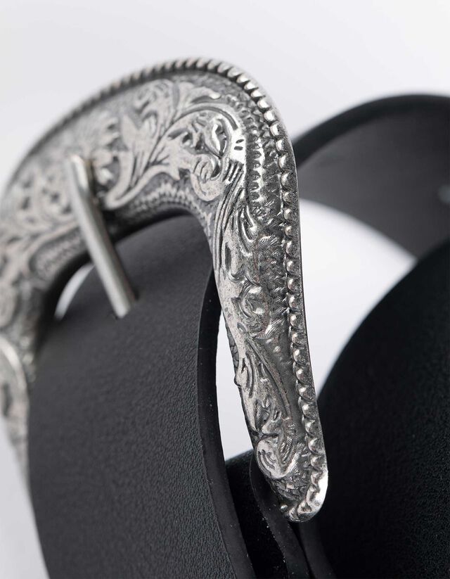 Öv - Bőrhatású - fekete