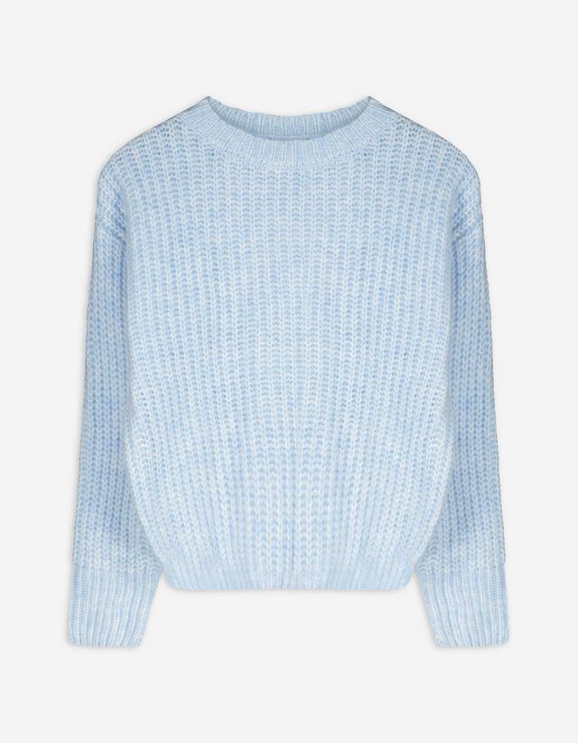 Pulóver - Durva kötésű - vilagoskek