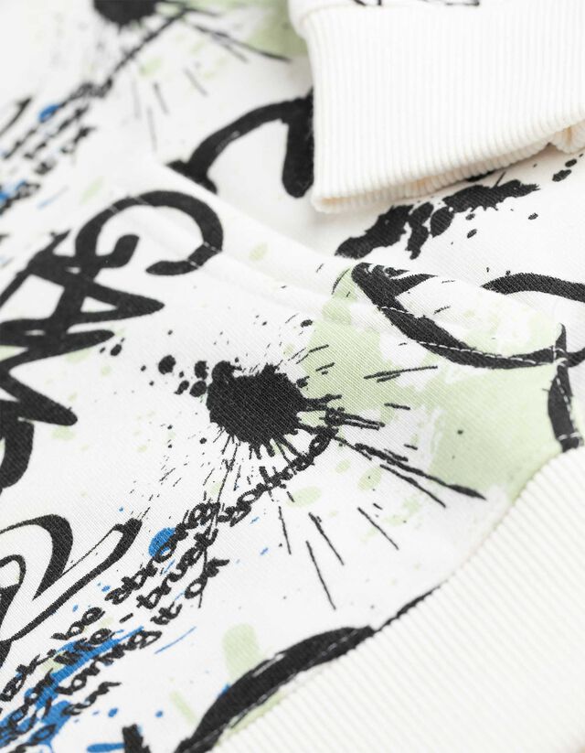 Kapucnis felső - Elszórt nyomott minta - sötétszürke