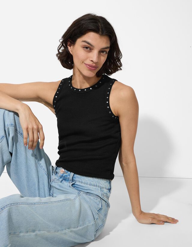 Ujjatlan felső - Szegecselt - piros