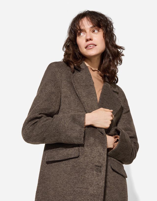 Kabát - Gyapjú megjelenés - barna