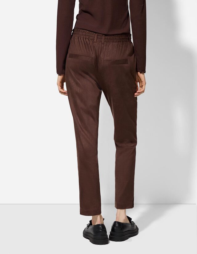 Nadrág - Velúr utánzat - sötétbarna