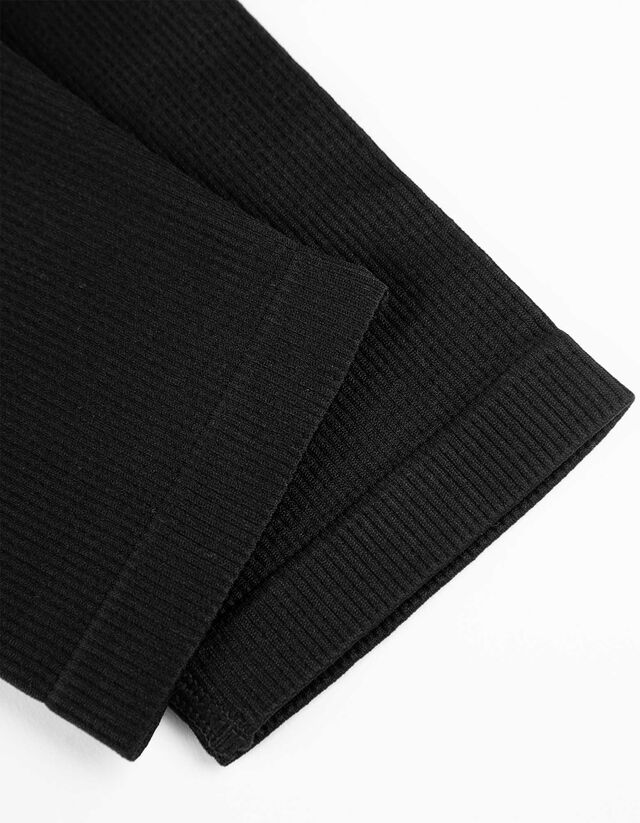 Legging - Bordázott - fekete