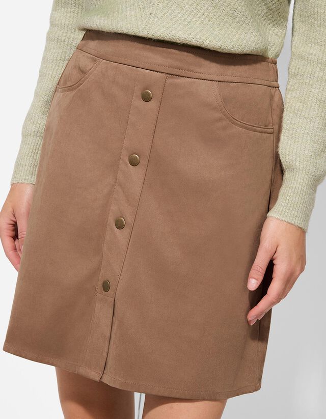 Szoknya - Velúr utánzat - barna