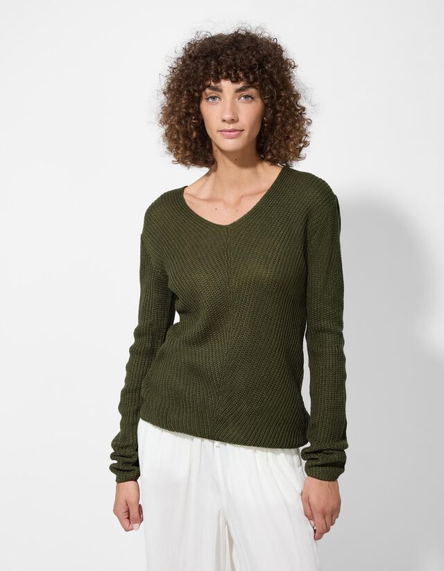 Pulóver - Egyszínű - barna