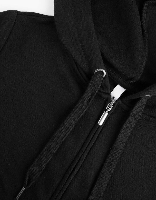 Cipzáros melegítőfelső - Kapucni - fekete