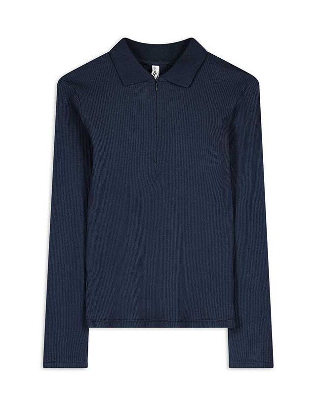 Hosszú ujjú póló - Bordázott - sotetlila