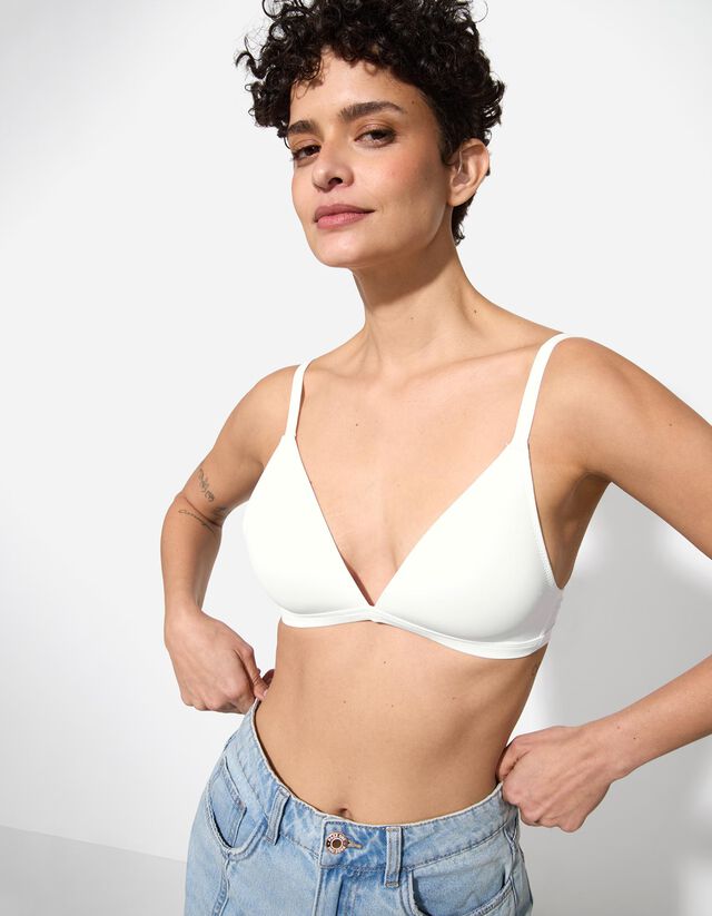 Merevítő nélküli melltartó - Egyszínű - feher