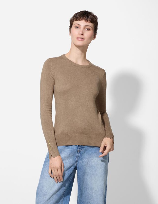 Pulóver - Díszgombokkal - sotetlila