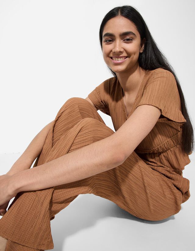 Bő nadrág - Viszkózkeverék - sotetlila