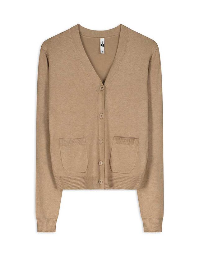 Kötött kardigán - Foltzsebek - fekete