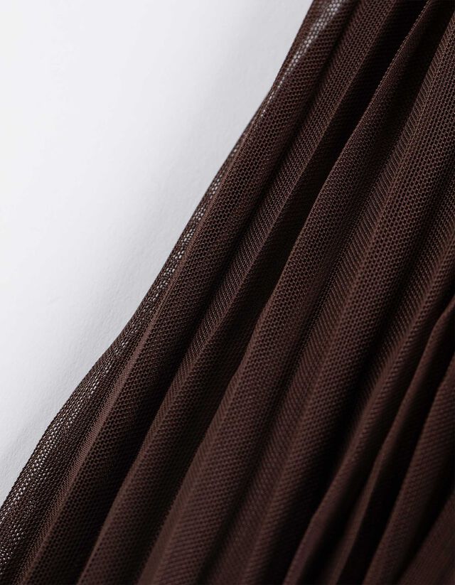 Szoknya - Ráncok - sötétbarna