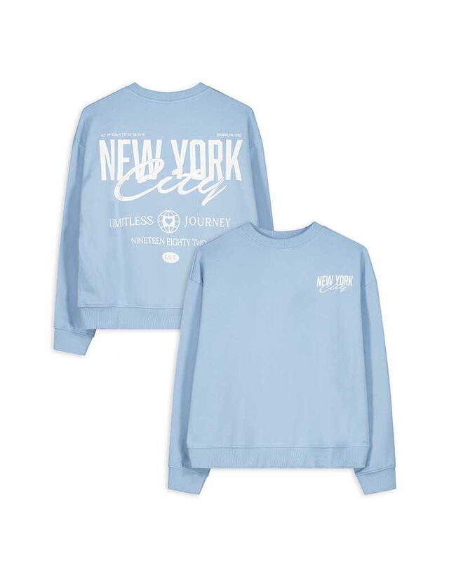 Melegítőfelső - Hátul nyomtatott minta - vilagoskek