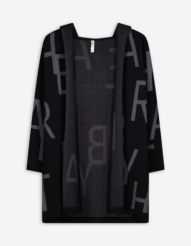 Kardigán - Kapucni - fekete