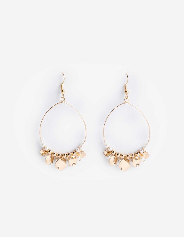 fülbevaló - Gyöngyökkel díszítve - arany