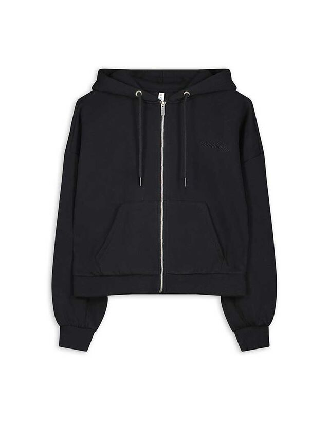 Cipzáros melegítőfelső - Zsinóros kapucni - feher