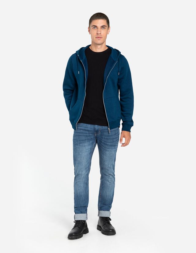 Cipzáros melegítőfelső - Zsinóros kapucni - sotetkek