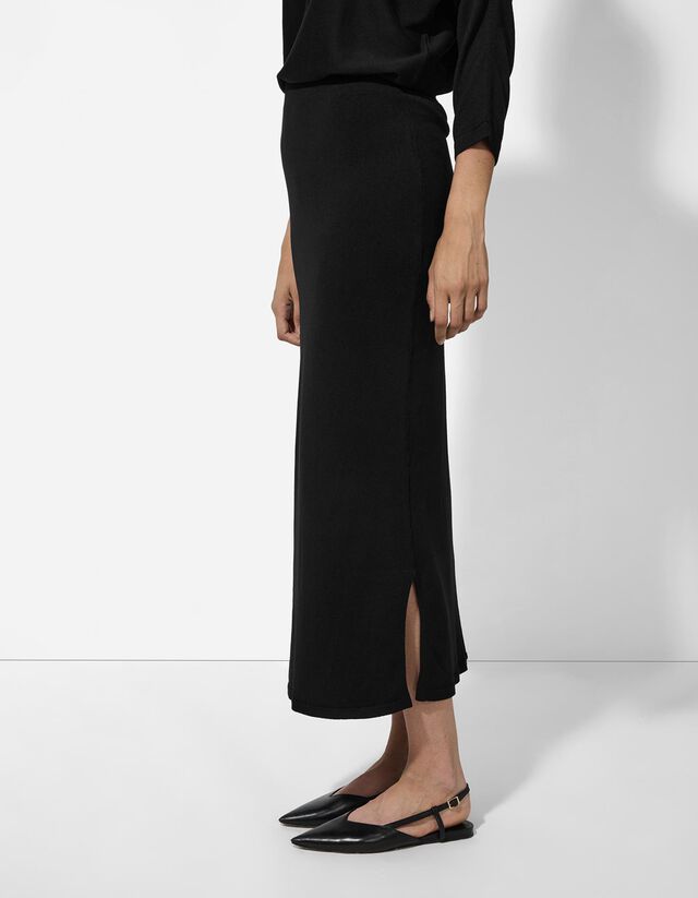 Szoknya - Viszkózkeverék - sötétszürke