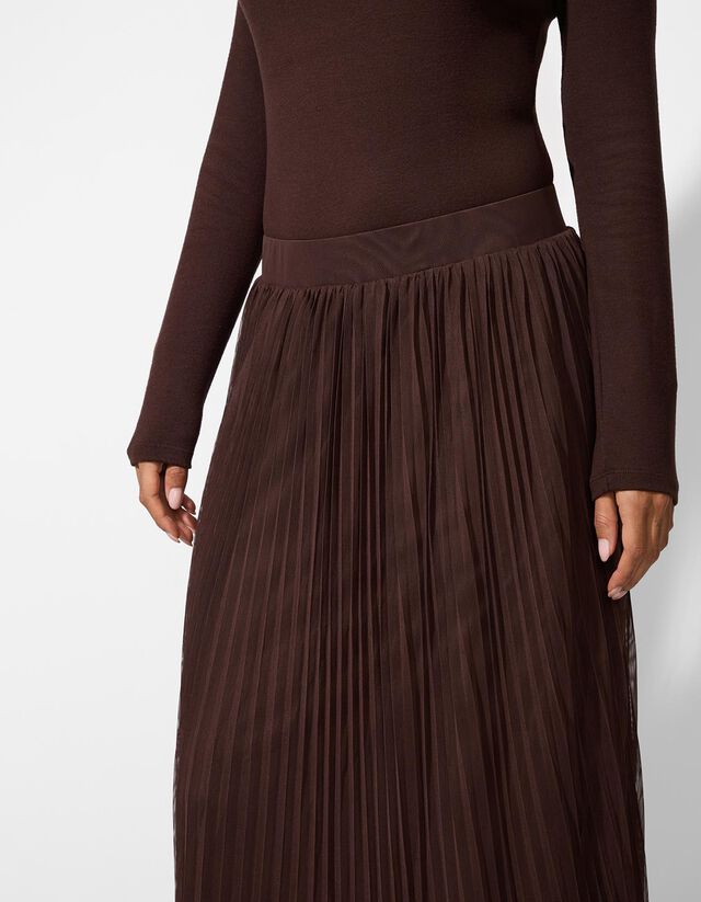 Szoknya - Ráncok - sötétbarna