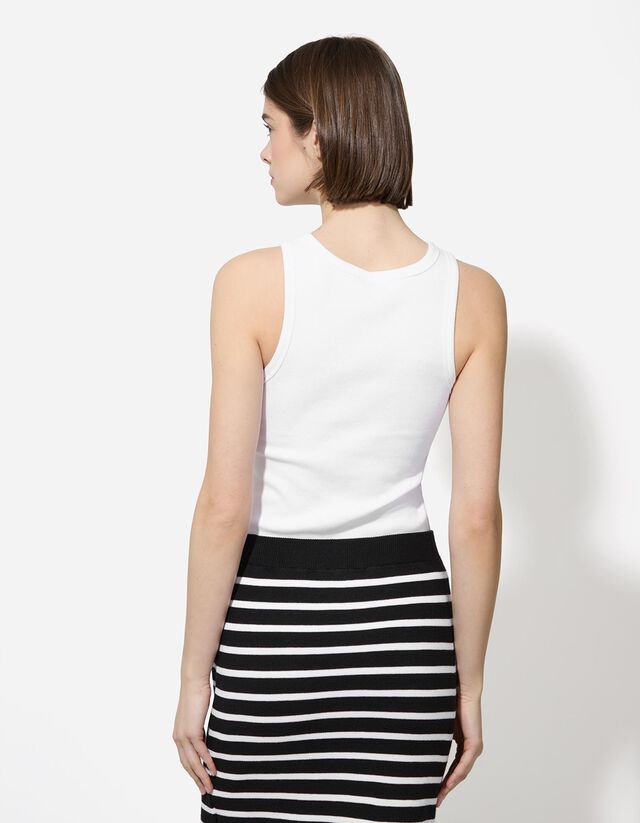 Ujjatlan felső - Bordázott - sötétbarna