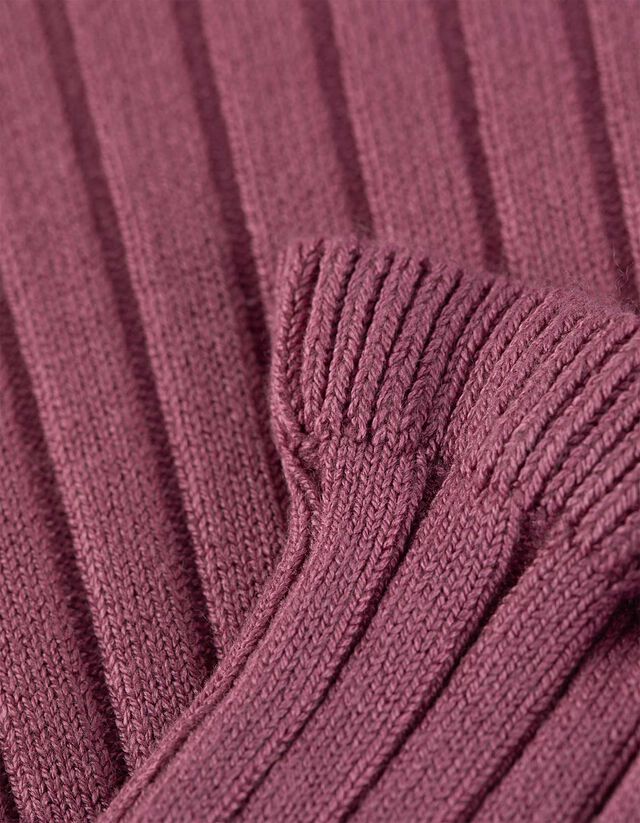 Kötött ing - Bordázott - mélyvörös