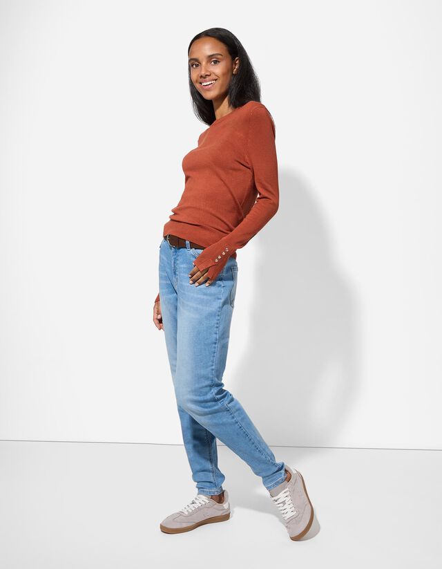 Pulóver - Díszgombokkal - sotetlila