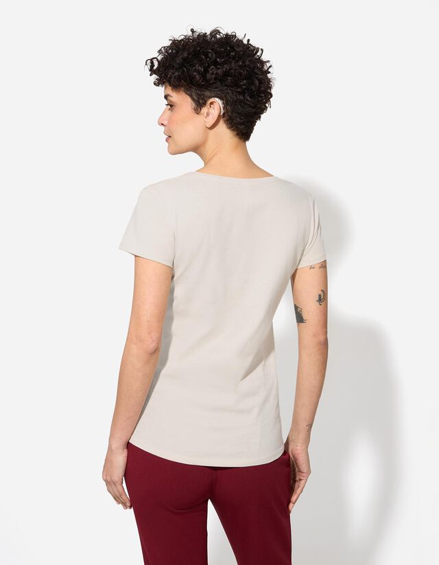 Póló - Csillámos nyomott minta - feher