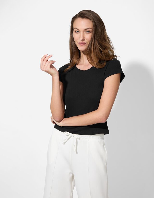 Póló - Bordázott - rozsaszin