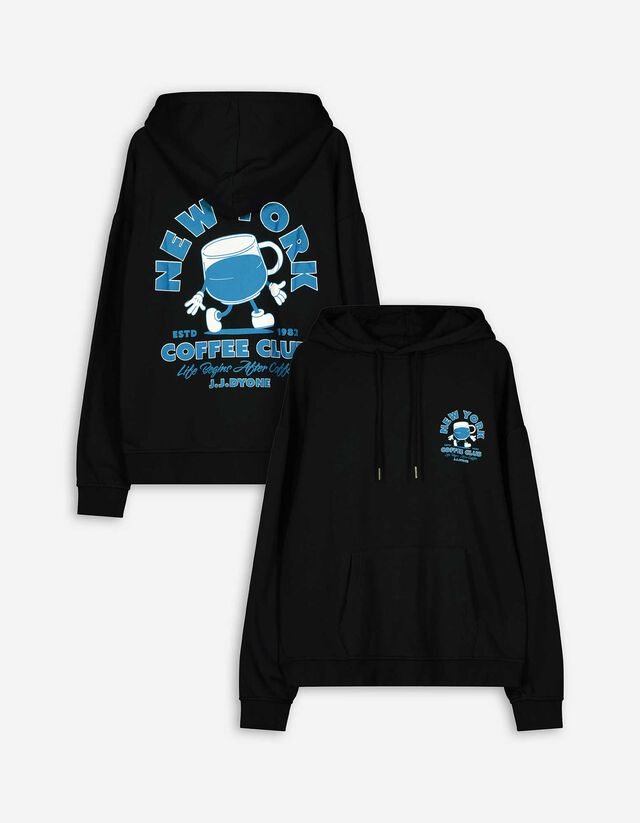 Melegítőfelső - Hátul nyomtatott minta - fekete