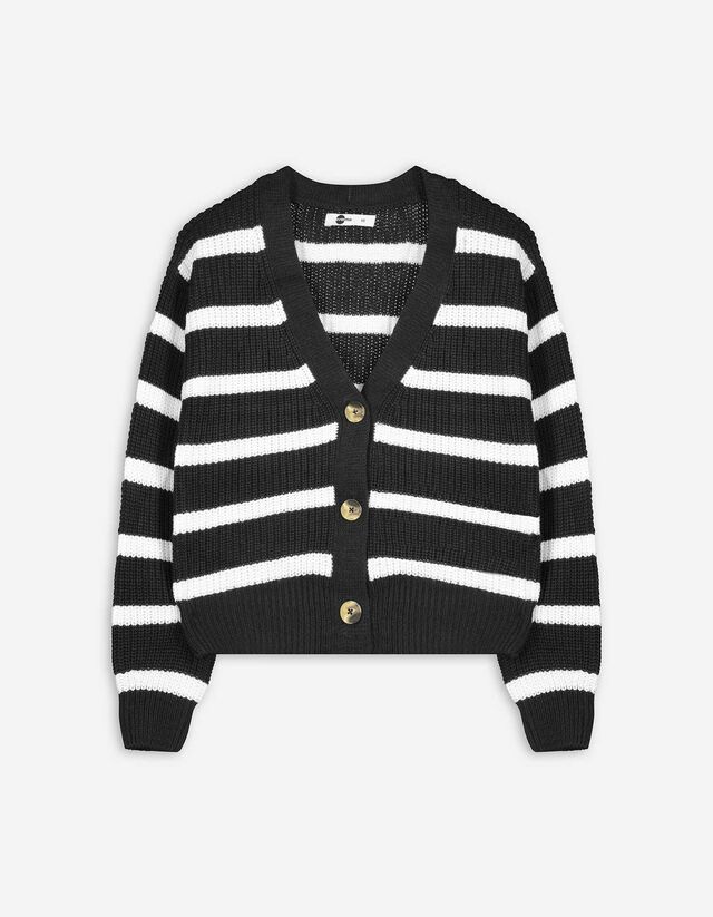 Kötött kardigán - Gombolópántos - sötétszürke