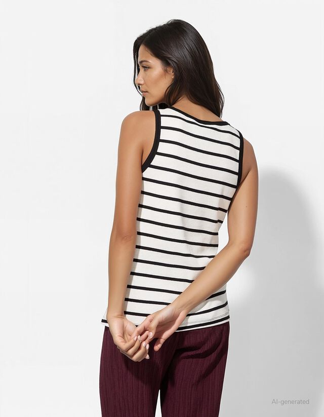 Ujjatlan felső - Bordázott - feher