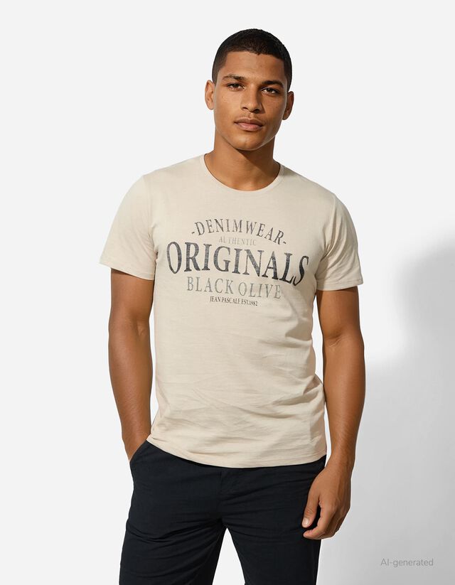 Póló - Nyomott minta - sárga